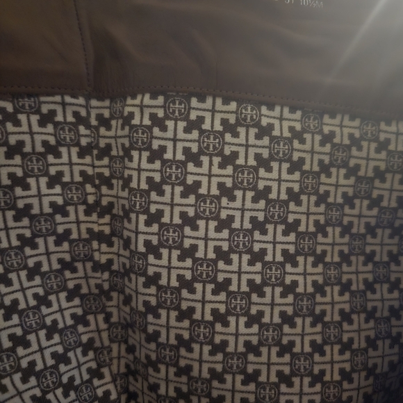 TORY BURCH Nadine Brown Leather Riding Boots Gold Hardware - Picture 4 of 6